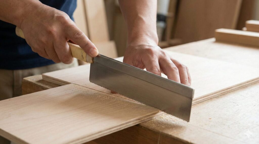 精密な切断には胴付きのこぎりが最適