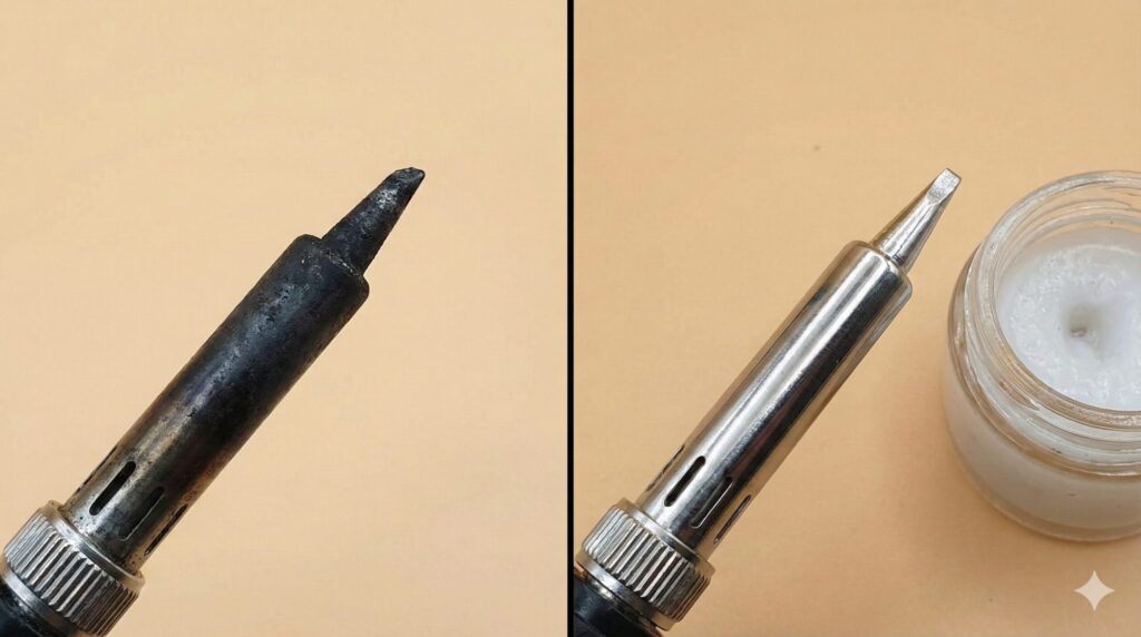 コテ先が黒く焦げる原因と対処法