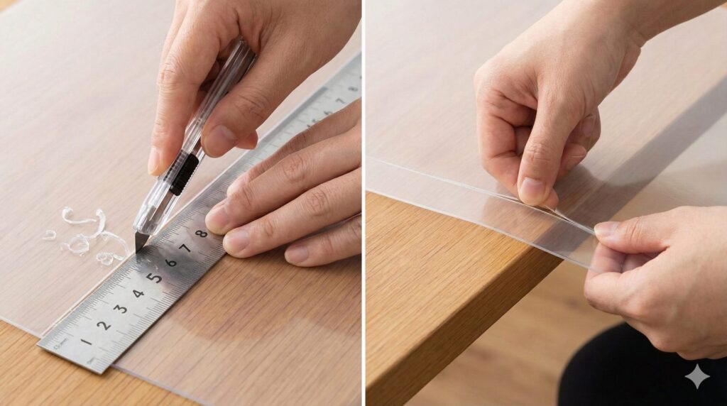 プラスチックはPカッターで筋彫りして折る