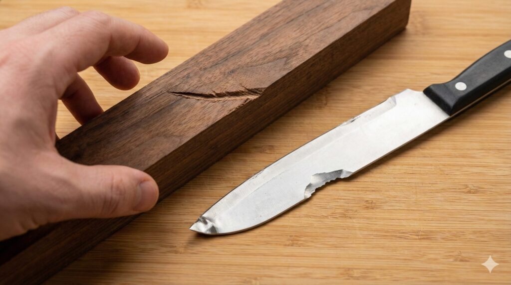 料理用の包丁で代用するのは危険なので絶対禁止