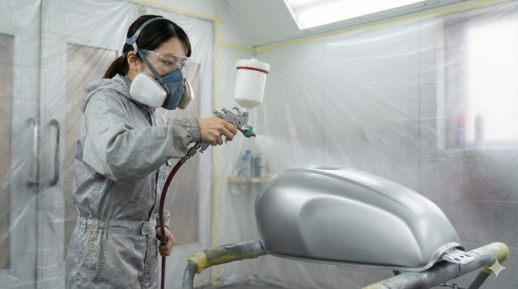 スプレーガンでの本格的な塗装