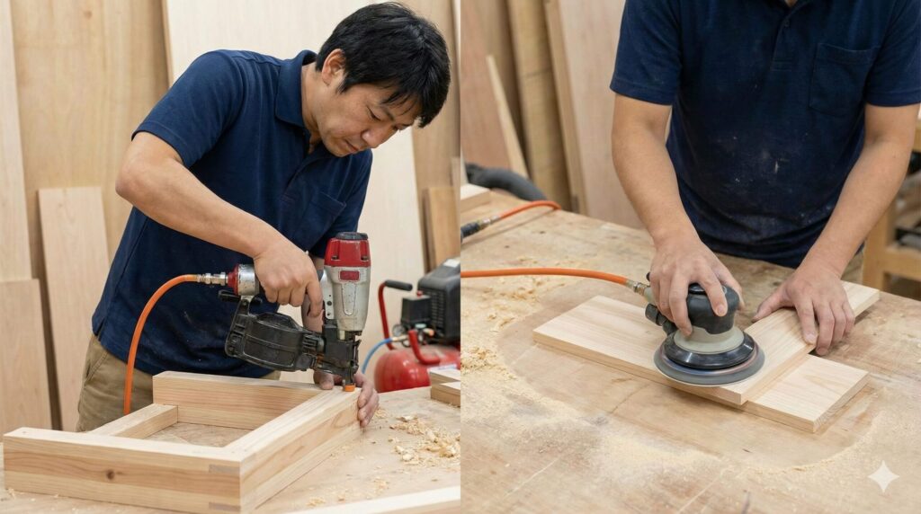 DIYで活躍する釘打ちや研磨