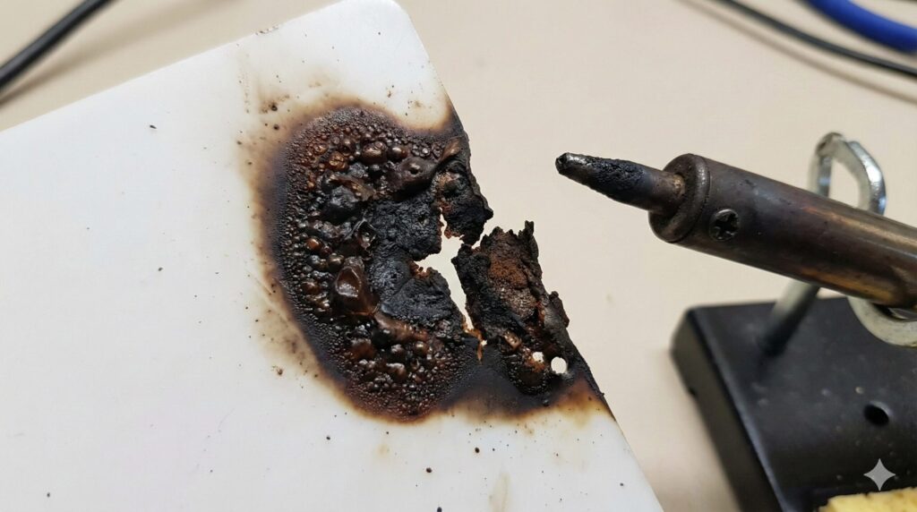 樹脂が黒く焦げる失敗への対策