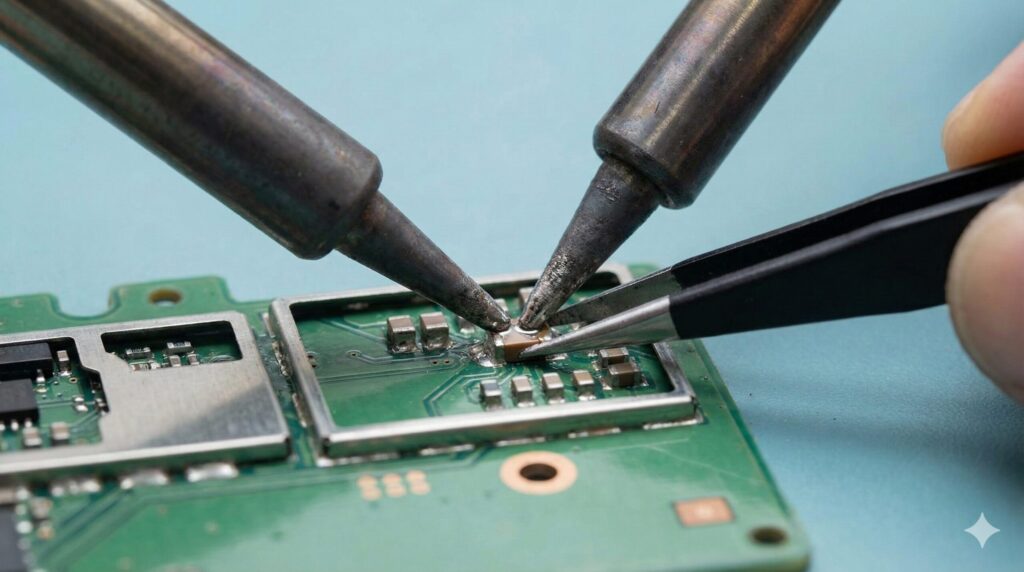 2本使いやはんだ盛りの外し方