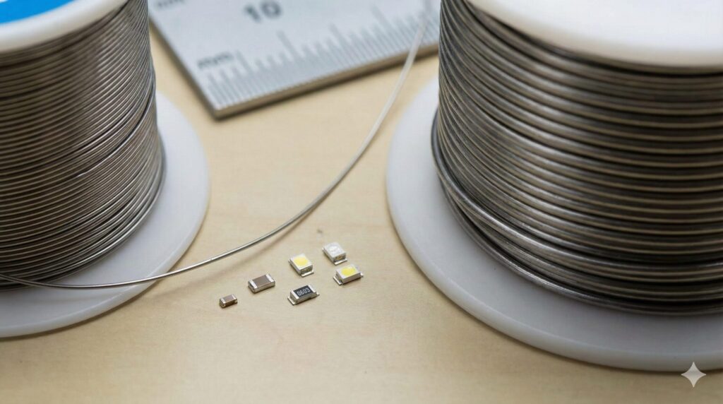 チップLEDに適したはんだの太さ