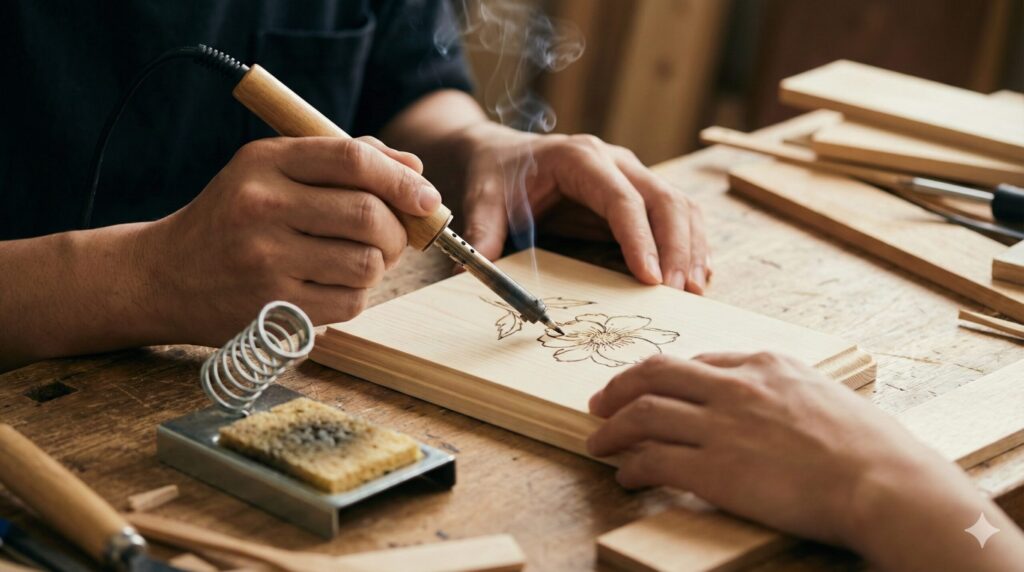 100均はんだごてを使ったウッドバーニングのやり方とコツ