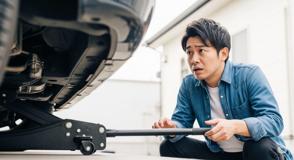 ジャッキアップポイント以外で使用する危険性