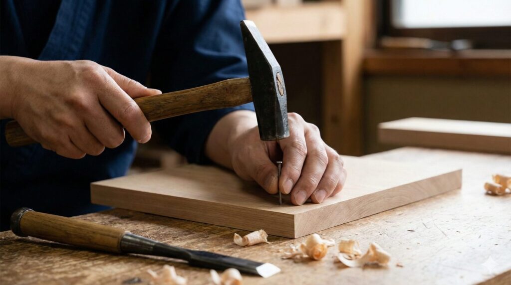 本格木工で活躍する玄能とメーカー