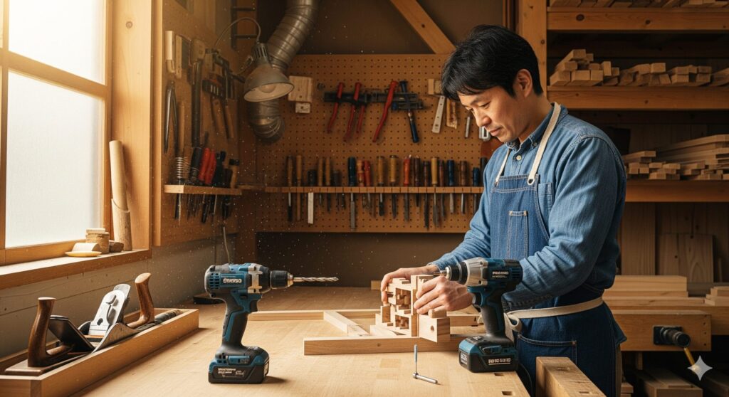インパクトドライバー2台持ちで作業効率を上げよう