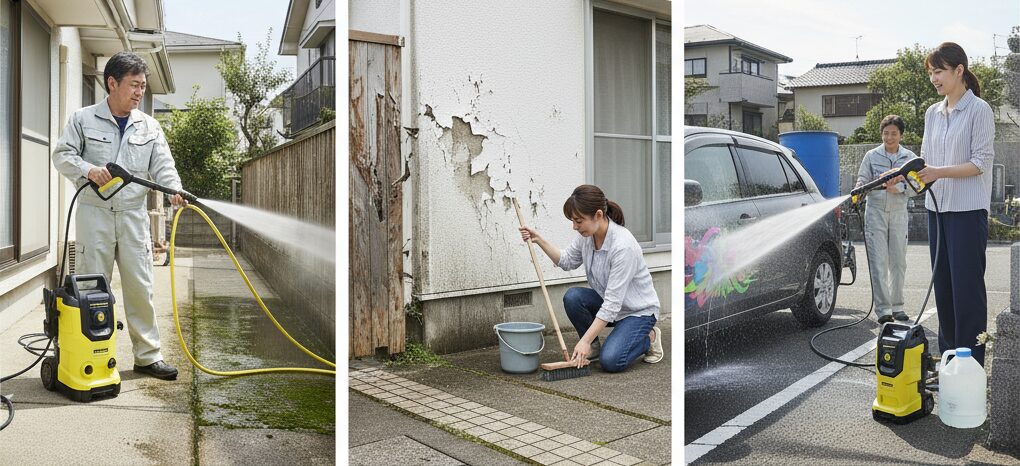 高圧洗浄機はどこに使わないほうがいいですか?