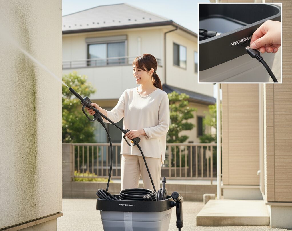 T-PROFESSIONAL高圧洗浄機の使い方と充電方法