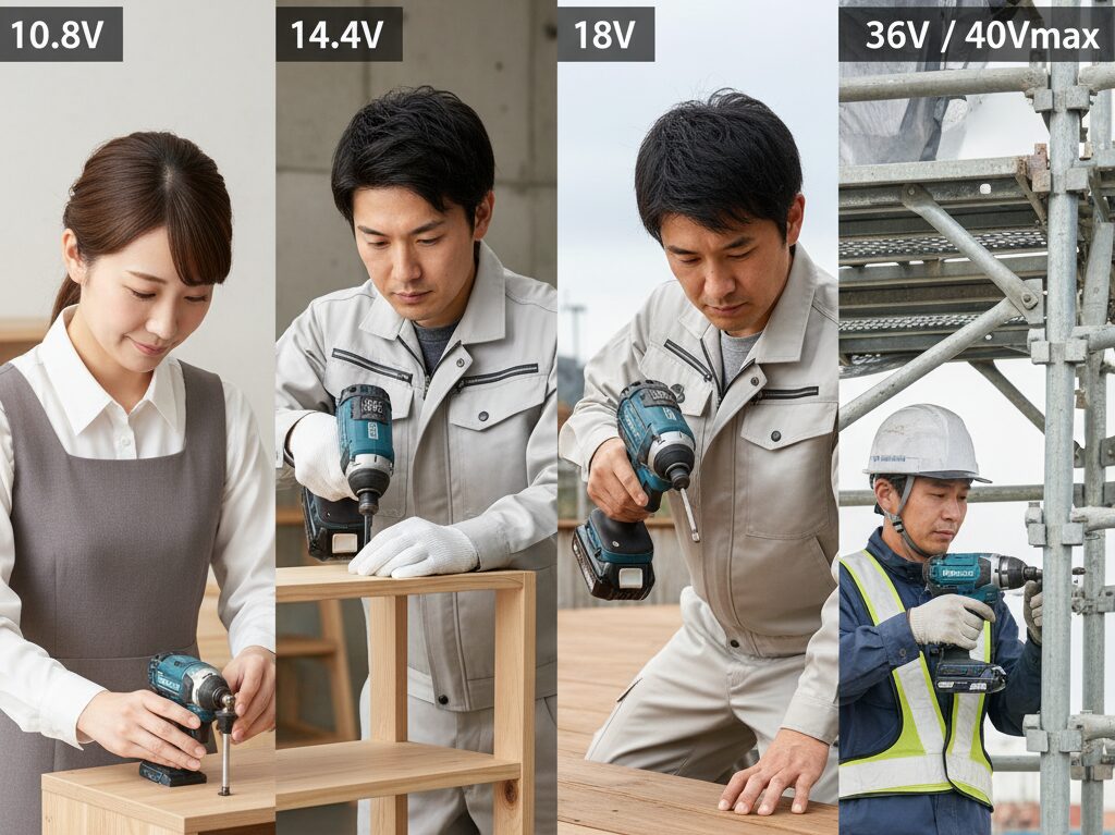 インパクトドライバーは何Vがいいですか?