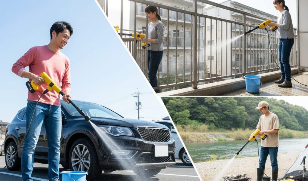 高圧洗浄機コードレスモデルの利便性