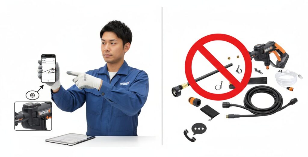 困ったらworx高圧洗浄機の説明書を