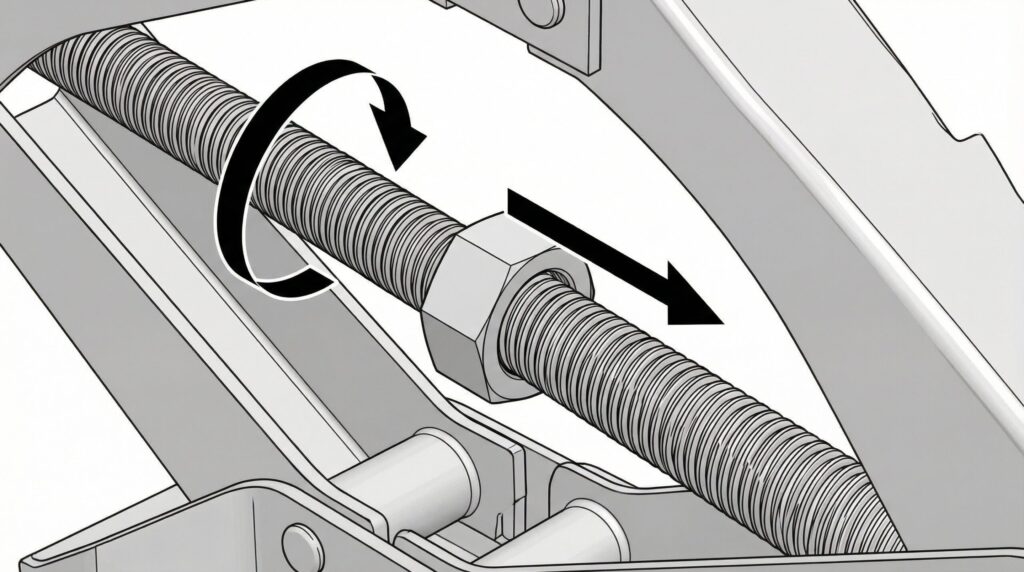 回転を直動に変えるねじの構造