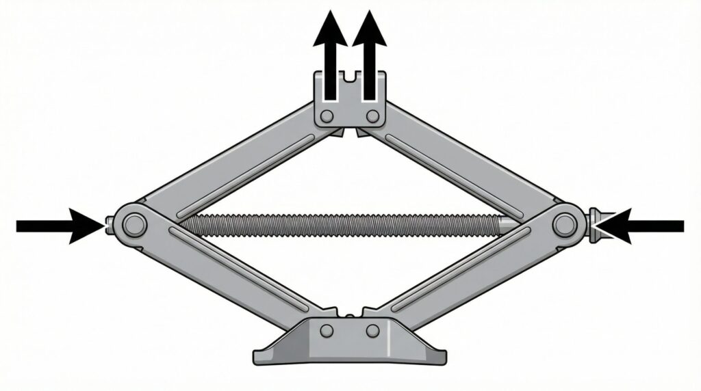 菱形リンク機構と力の伝達方法