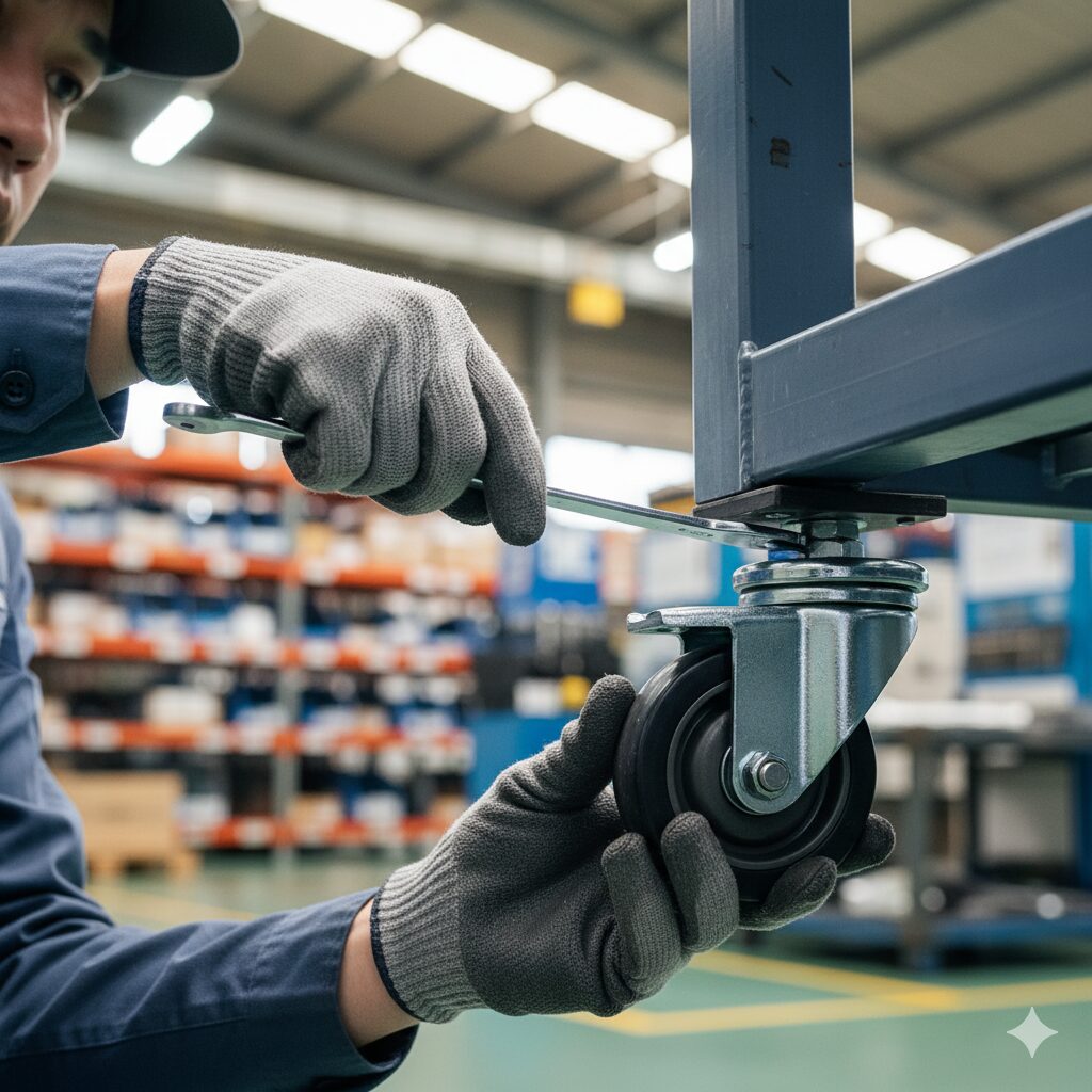 産業・設備・家具でのキャスター取付 スパナの活用