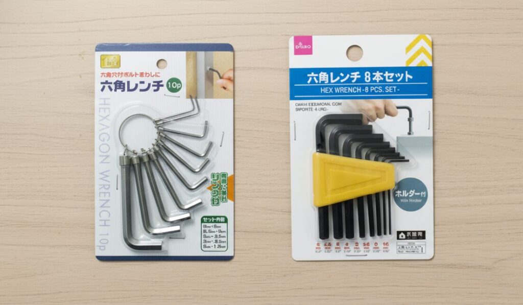 ダイソー 六角 スパナのサイズ展開