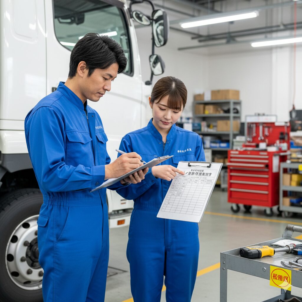 タイヤ脱着作業管理表による記録