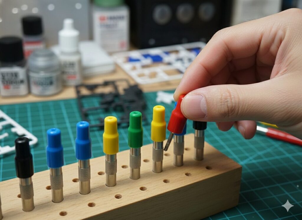 色分けでサイズを識別し作業効率化