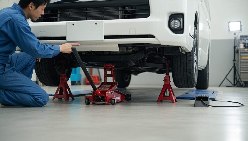 フロントのジャッキアップポイント