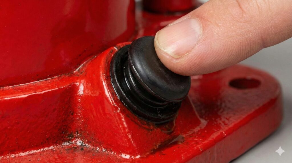 ゴム栓の操作とエアロックの解除