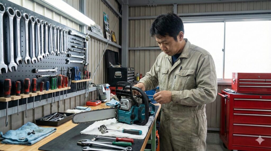 4サイクルエンジンオイル仕様のチェーンソー整備術