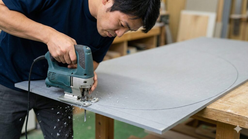 曲線カットにはジグソーが最適