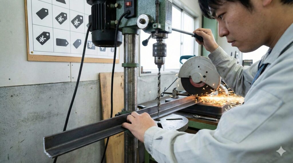 金属切断のカット料金や穴あけ加工の目安