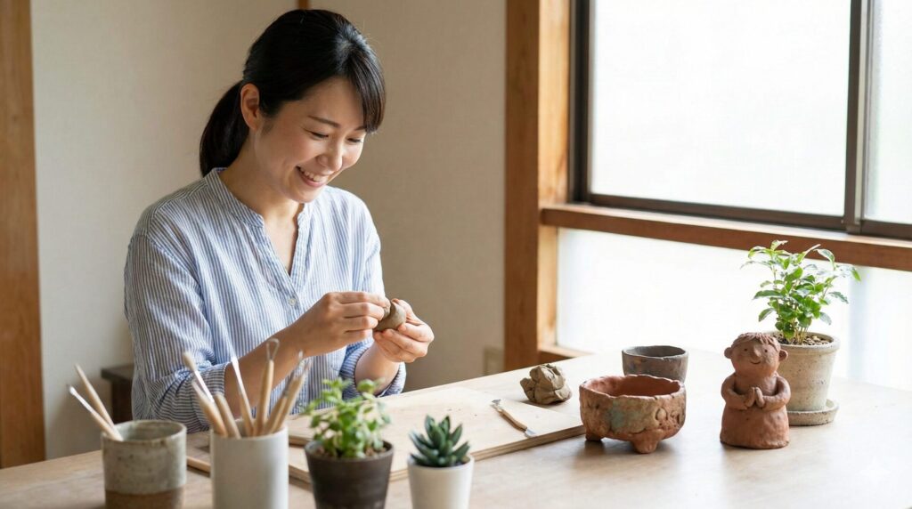 ホームセンターのひなたぼっこ粘土で作る作品と使い方