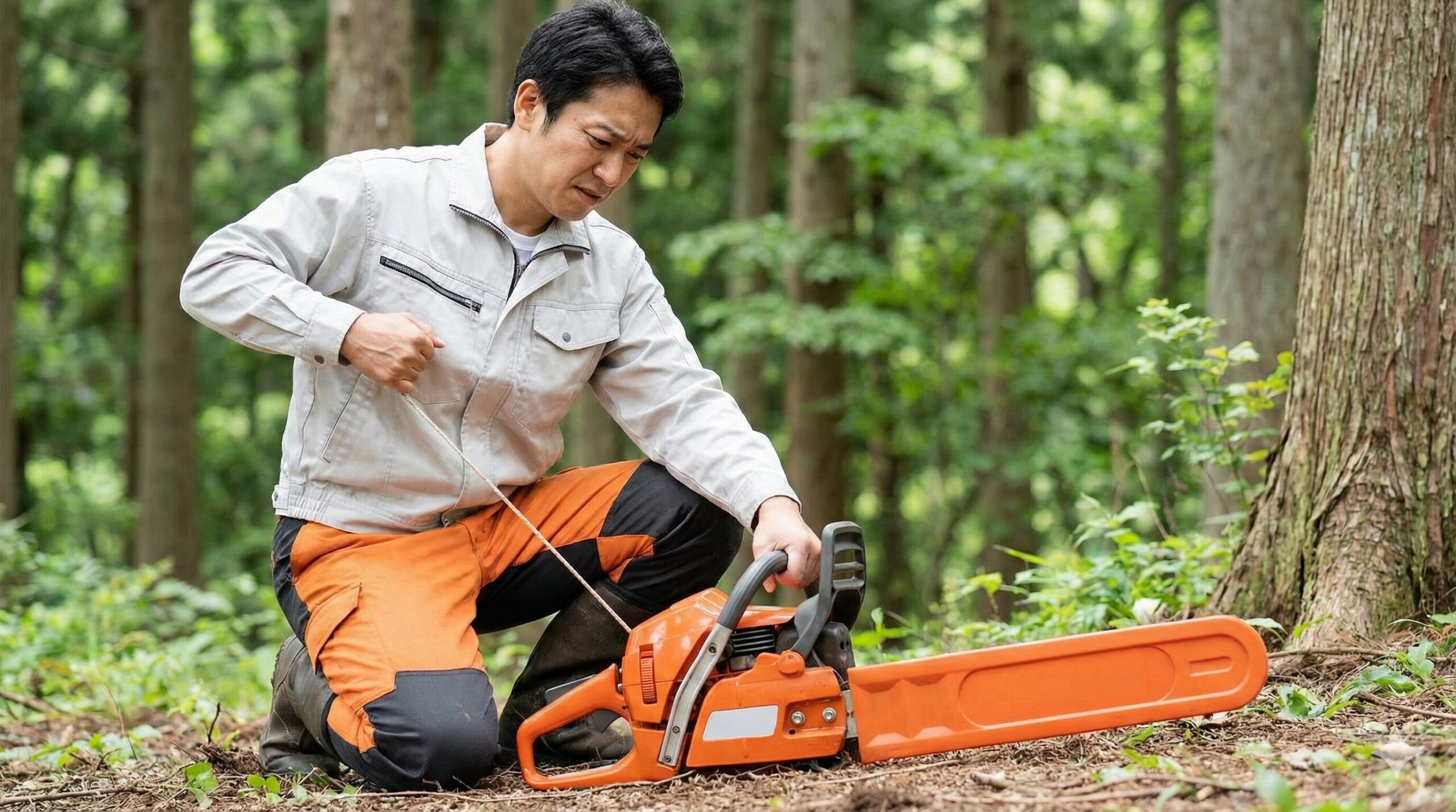ハスクバーナチェーンソーのかけ方！冷機始動とトラブル対処法完全 