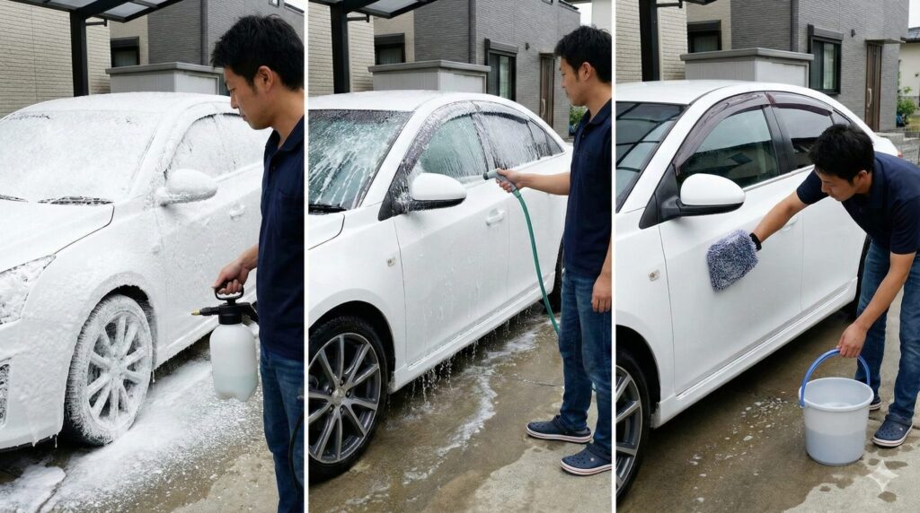 3pH洗車のやり方と効果的な順番