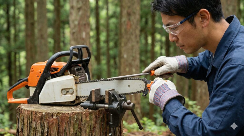 安全作業に不可欠な目立てと防振機能