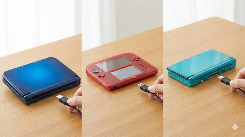 New3DSや2DSにも共通する充電器の互換性