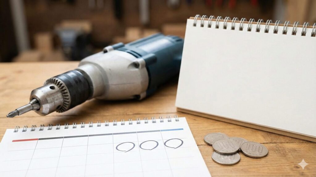 レンタル工具の値段は2泊3日で600円