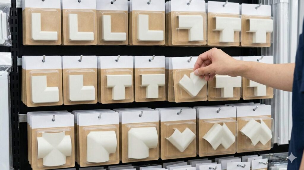 曲がり角に必要なコーナーパーツの揃え方