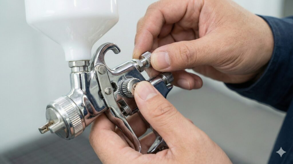 塗料の調整と吹き付けテクニック