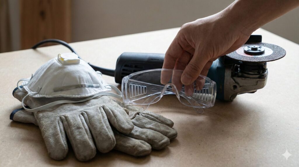 ディスクグラインダー等の工具と安全対策