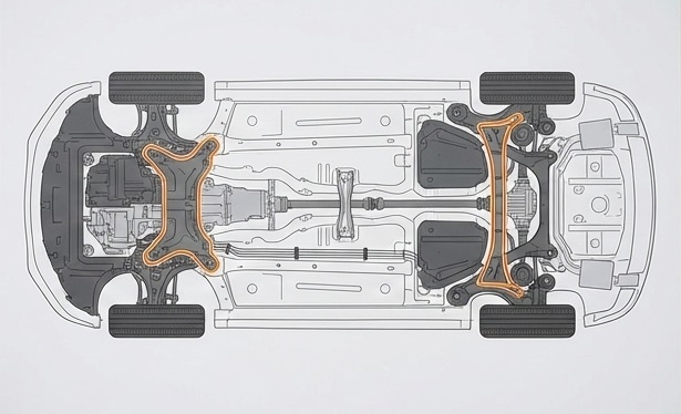 フロントとリアのジャッキアップポイント位置図解