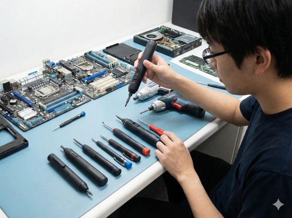 PC組み立ての電動ドライバー導入と選び方