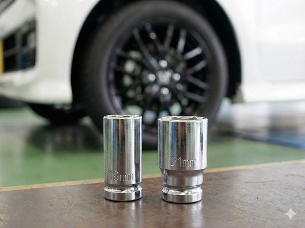 ソケットサイズは19mmが正解で21mmは不可