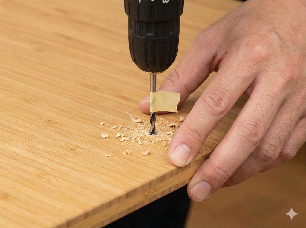 竹天板の割れを防ぐ下穴のコツ