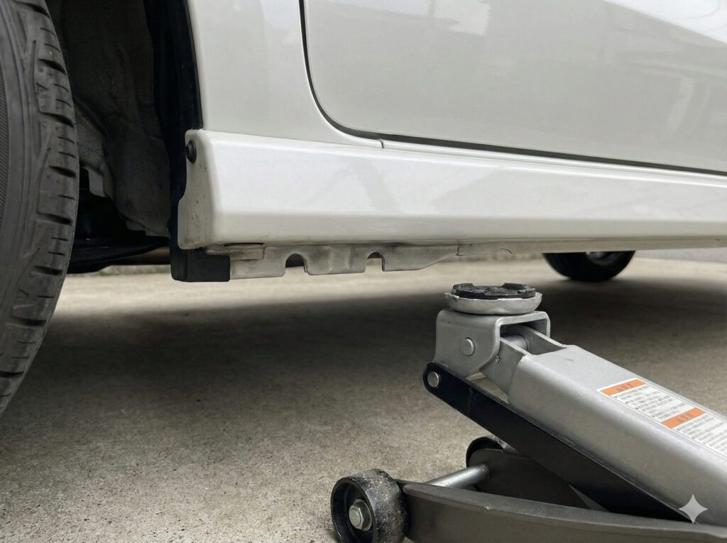 ジャッキアップポイントの位置を正確に把握