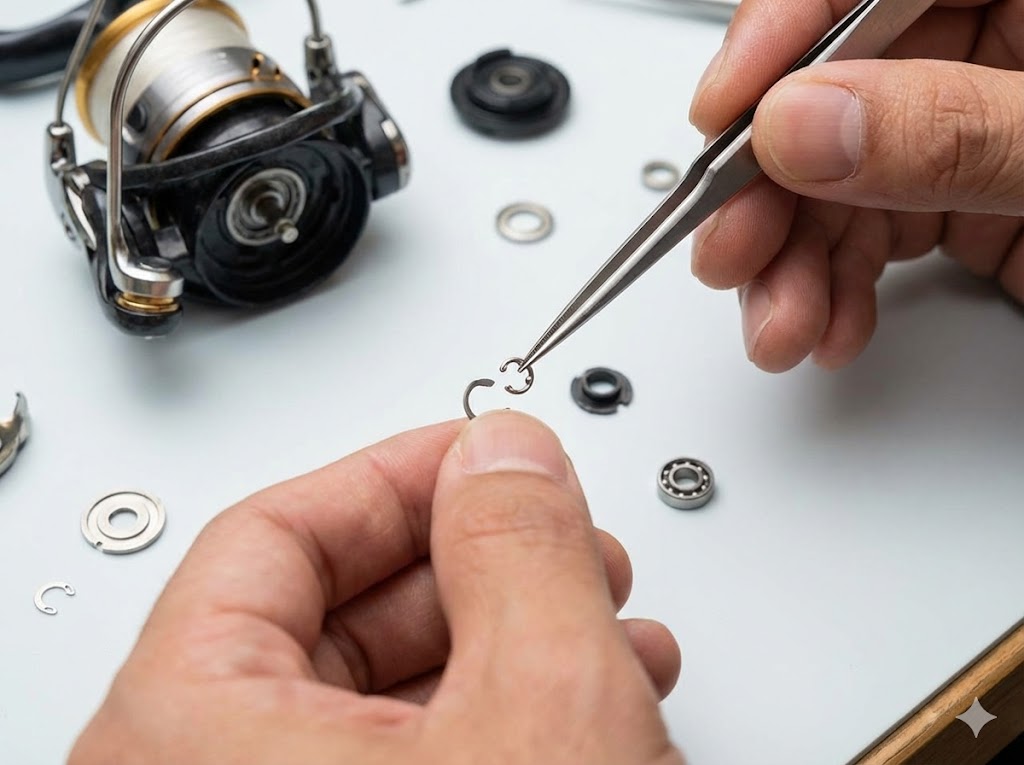 釣り具リールの分解と極小リング