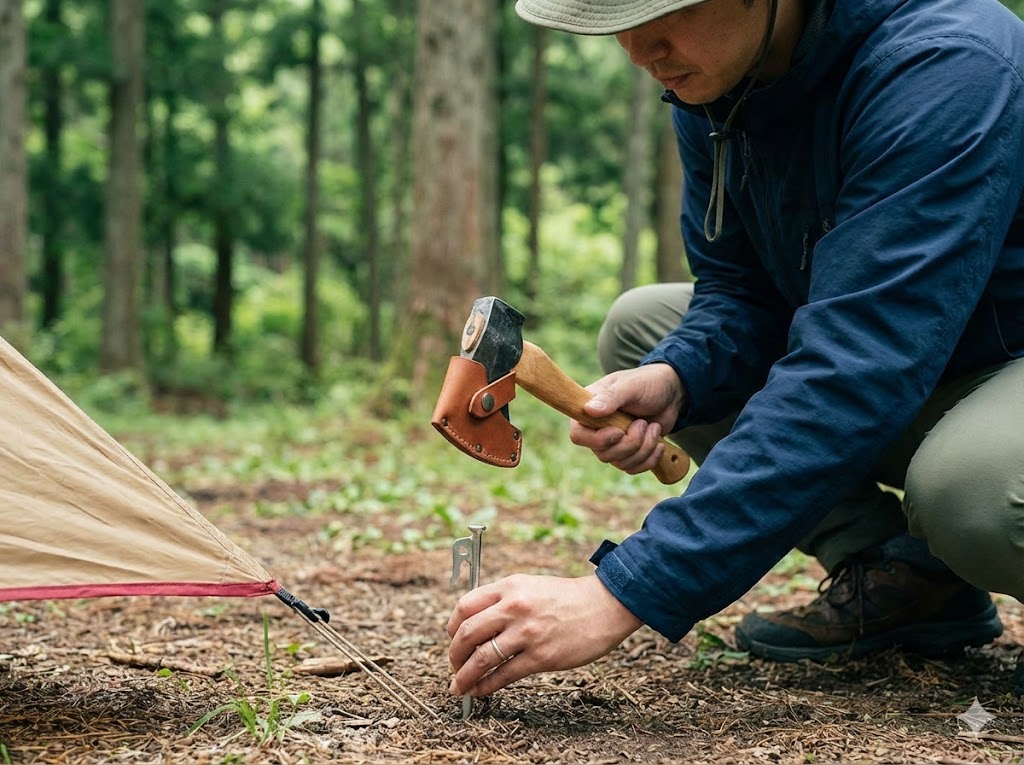 斧や石をハンマー代わりにする裏技